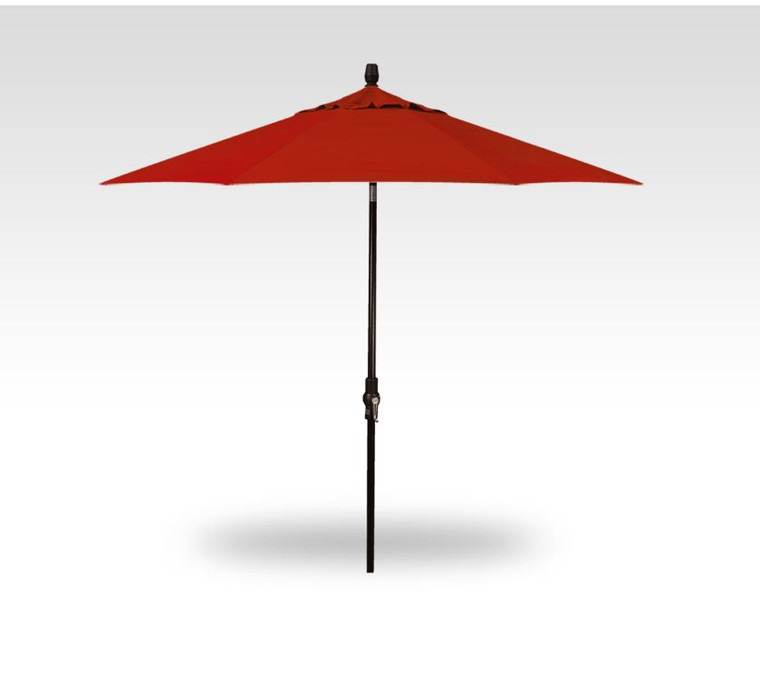 Treasure Garden 9' Starlux Collar Tilt Single Wind Vent Umbrella Fabric Jockey Red Black Finish