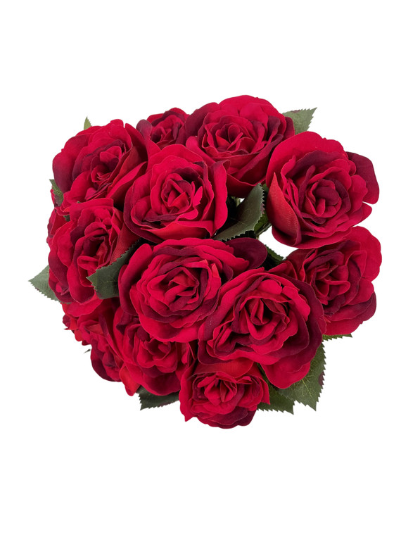 Velvet Rose Bouquet Red x15