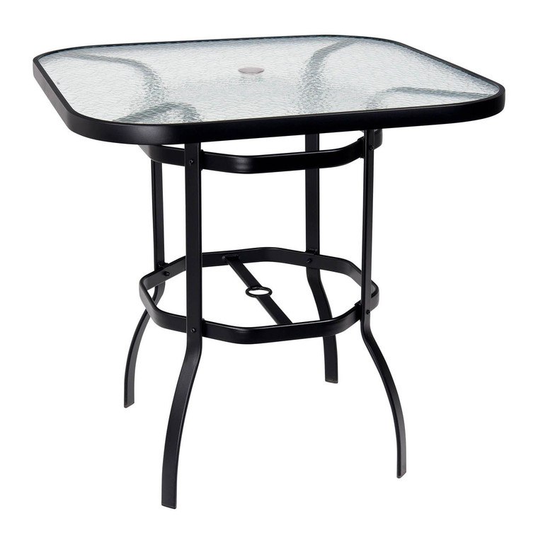 Deluxe 42" Bar-Height Umbrella Table - Obscure Glass