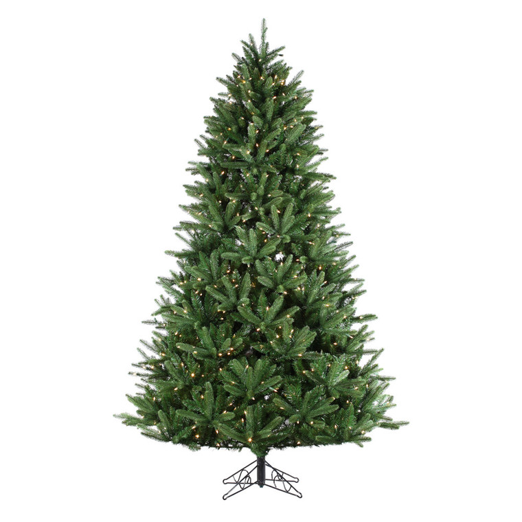 7.5' Slim Glendale Artificial Pine Christmas Tree Pre-Lit Clear Lights