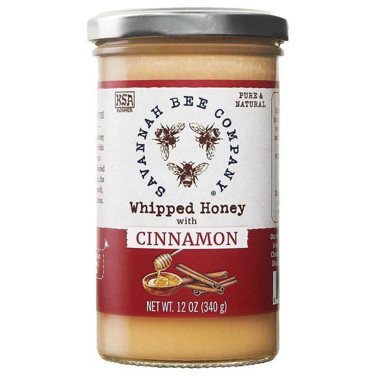 Savannah Bee Company Whipped Honey with Cinnamon 12 oz