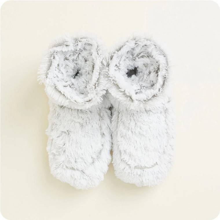 Warmies Plush Microwavable Lavender Scented Slippers Gray Top View