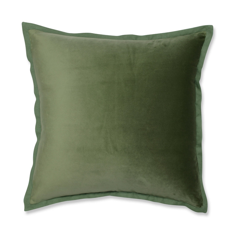 Indoor Velvet Flange Loden Green 18-Inch Throw Pillow