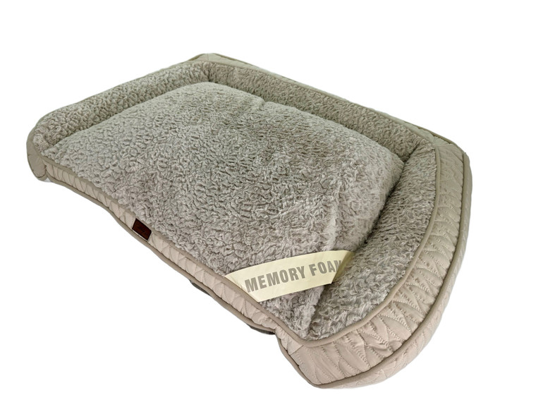 Celebrity Pet Luxury Pet Bed with Memory Foam Khaki Large