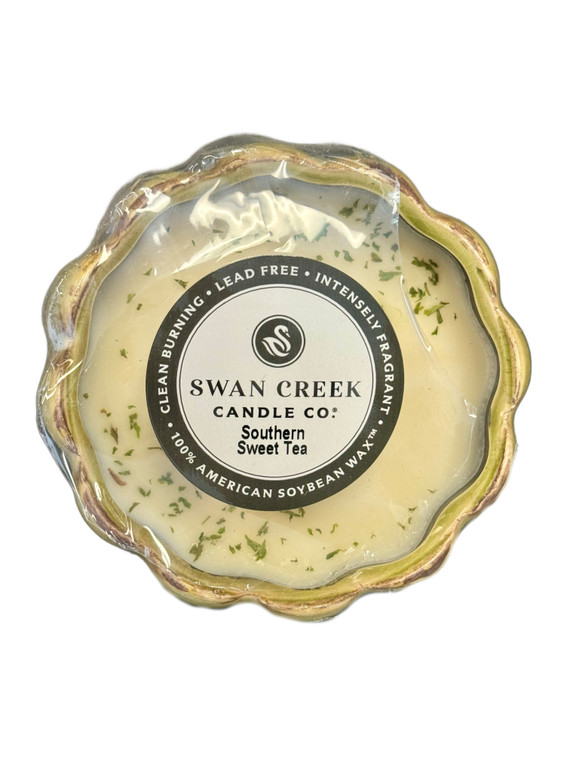 Swan Creek Petal Pot Candle Southern Sweet Tea  Small 8oz with Label