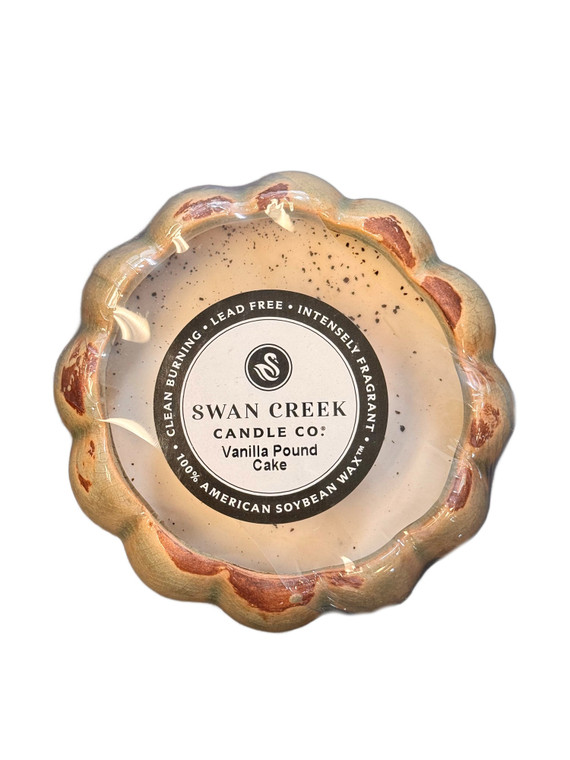 Swan Creek Petal Pot Bowl Candle Vanilla Pound Cake 8oz with Label