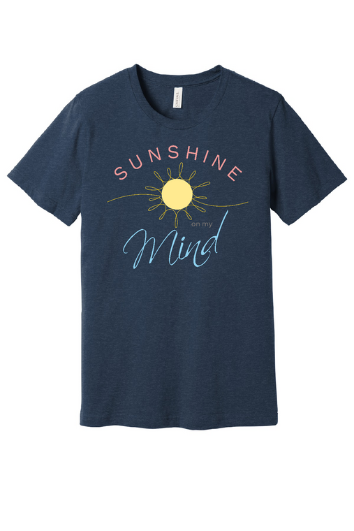 T-Shirt Unisex Sunshine On My Mind Heather Navy Front View