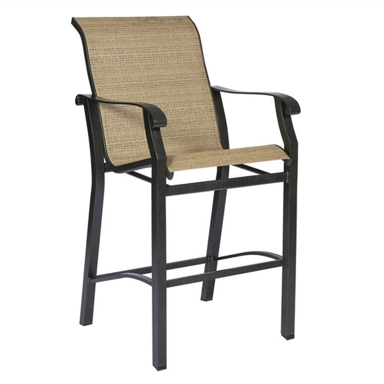 Woodard Cortland Outdoor Sling Stationary Bar Stool