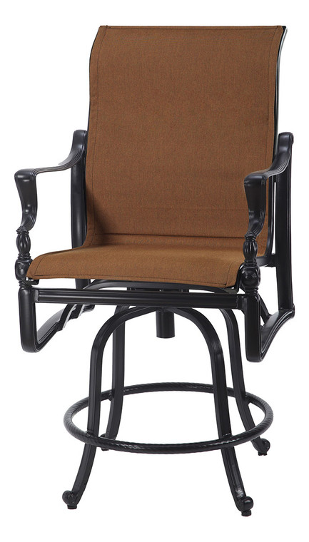 Gensun Bel Air Outdoor Padded Sling Swivel Balcony Stool