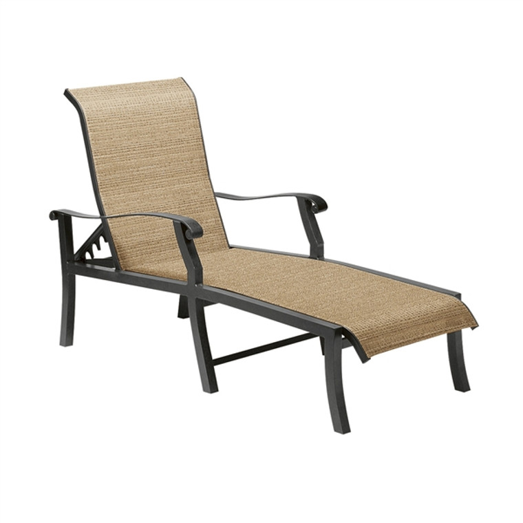 Woodard Cortland Outdoor Sling Adjustable Chaise Lounge