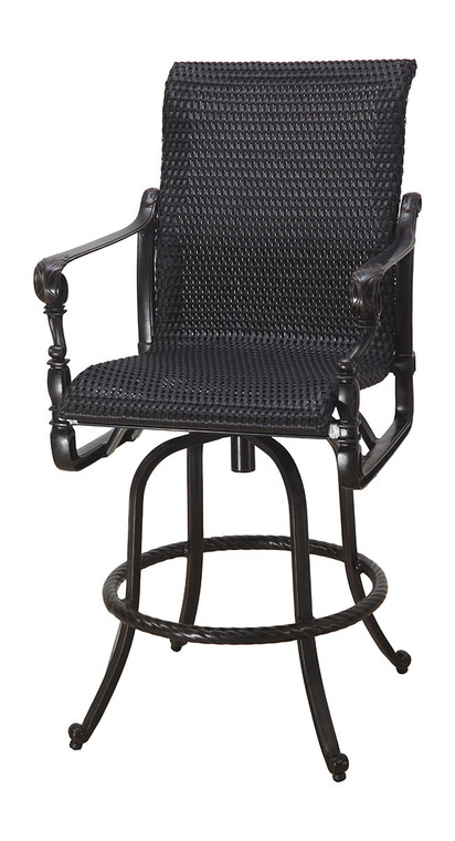 Gensun Grand Terrace Outdoor Woven Swivel Bar Stool