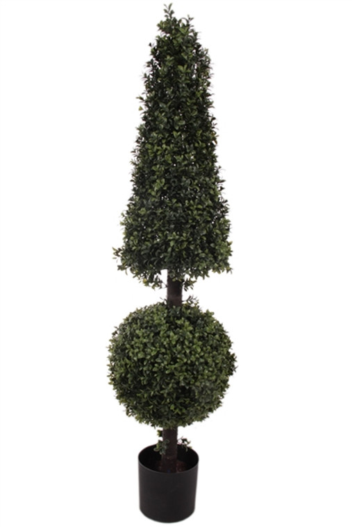 52" Artificial Deluxe Boxwood Ball Cone Topiary