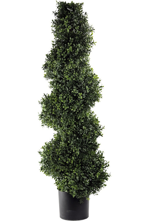 45" Artificial Deluxe Spiral Boxwood Topiary