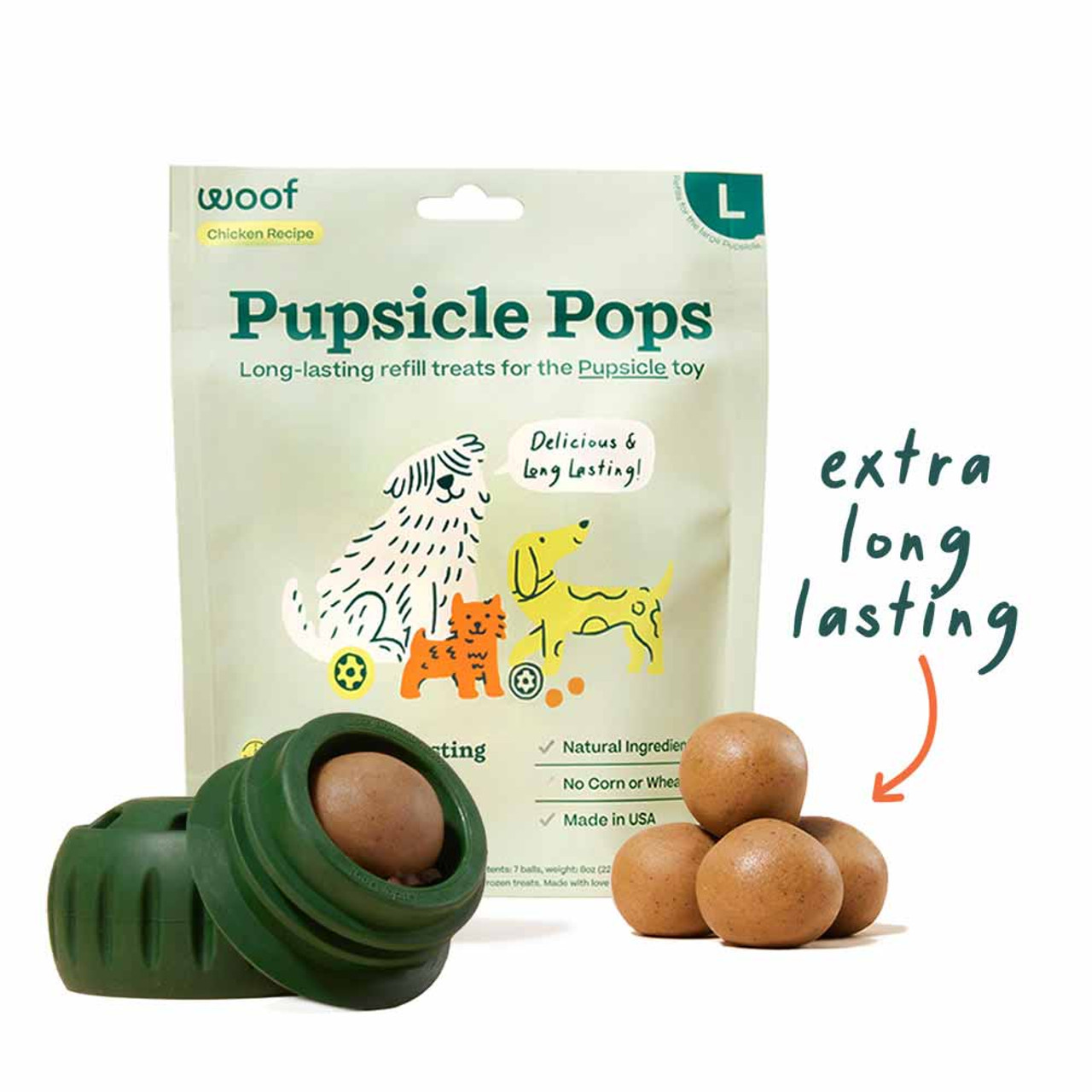 Woof The Pupsicle Pops Dog Treats Small / Chicken PB