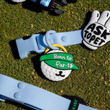Ball Golf Jiby silicone dog charm clipped to dog collar