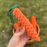 Sustainable biodegradable carrot rope toy for dogs