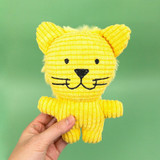 Corn fleece lion dog toy showing 6.5 inch size perfect for small dogs and puppies