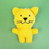 Sustainable lion dog toy made from eco-friendly corn fleece fibers with built-in squeaker for small dogs