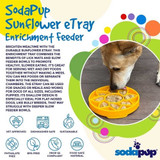 USA-made FDA-compliant ultra-soft TPE sunflower slow feeder tray, BPA-free and dishwasher safe