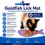 Goldfish-themed feline enrichment mat for wet cat food and fish paste