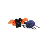 Feline Frenzy Creepy Critters cat toy set with bat and spider
