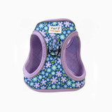 Recycled neoprene dog harness with 4-point adjustment and reflective piping