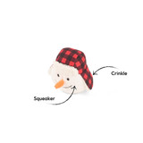 Holiday mini snowman dog toy made with PlanetFill recycled bottle filler
