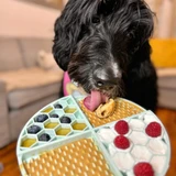 Dog lick mat topped with Buddy Budder Probiotic Pup peanut butter