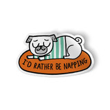 Pug napping vinyl sticker
