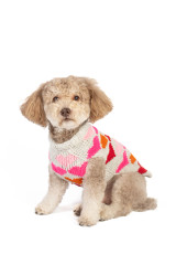 Colorful hearts wool dog sweater