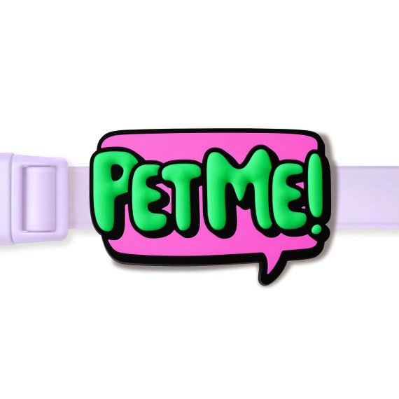 Colorful Pet Me Dog Jiby attached to leash