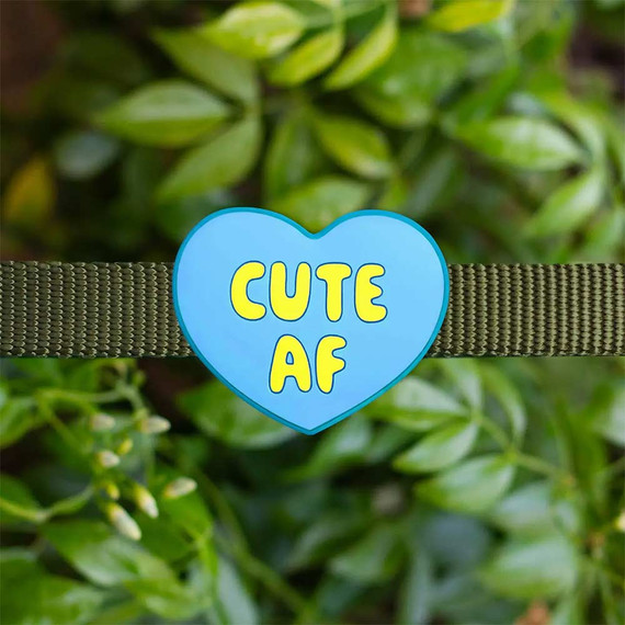 Cute AF Blue heart Dog Charm