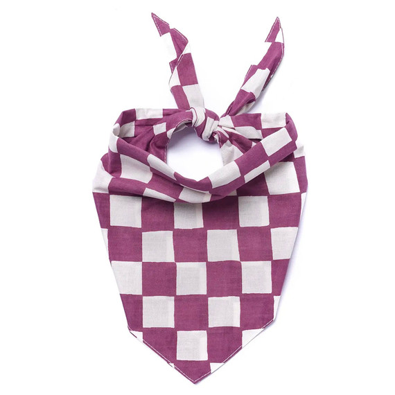 Rad plum checkers dog bandana Rad plum checkers dog bandana