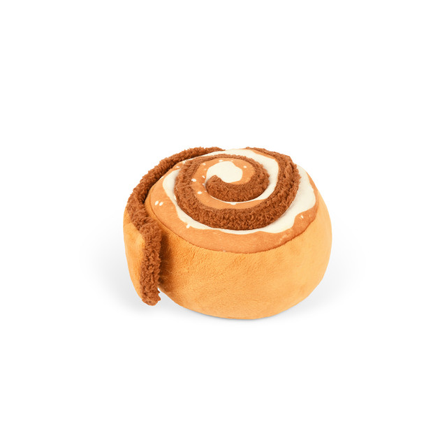Cinnamon roll plushy dog toy
