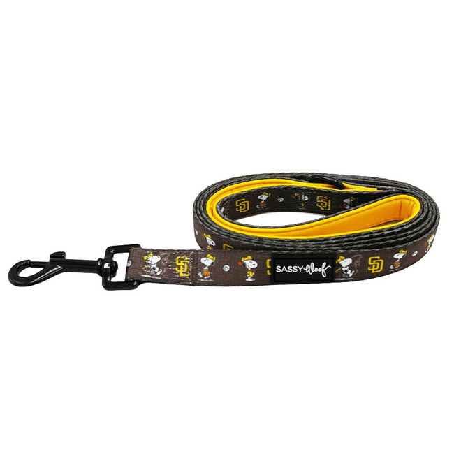 San Diego Padres dog leash with padded neoprene handle and Snoopy design