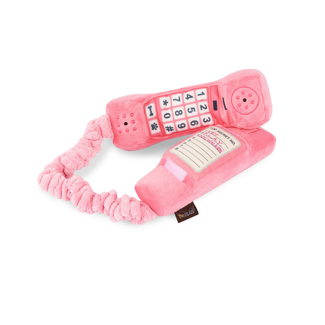 pink phone dog toy