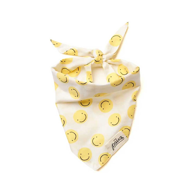 Elsie pet bandana happy face design handmade in Bali 100% cotton