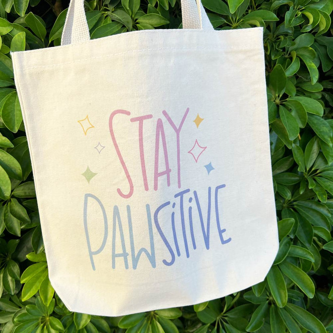 Stay Pawsitive reusable Cotton bag