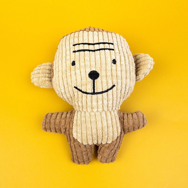 Eco-friendly Monkey Dog Toy made from sustainable corn fleece fibers