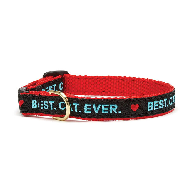 Red breakaway safety cat collar Best Cat Ever text machine washable comfortable
