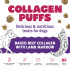 Small dog happily chewing on collagen puff high protein joint support treat