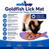 Goldfish-themed feline enrichment mat for wet cat food and fish paste