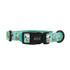 Close-up of Road Tripping Peanuts collar pattern and stitching on neoprene