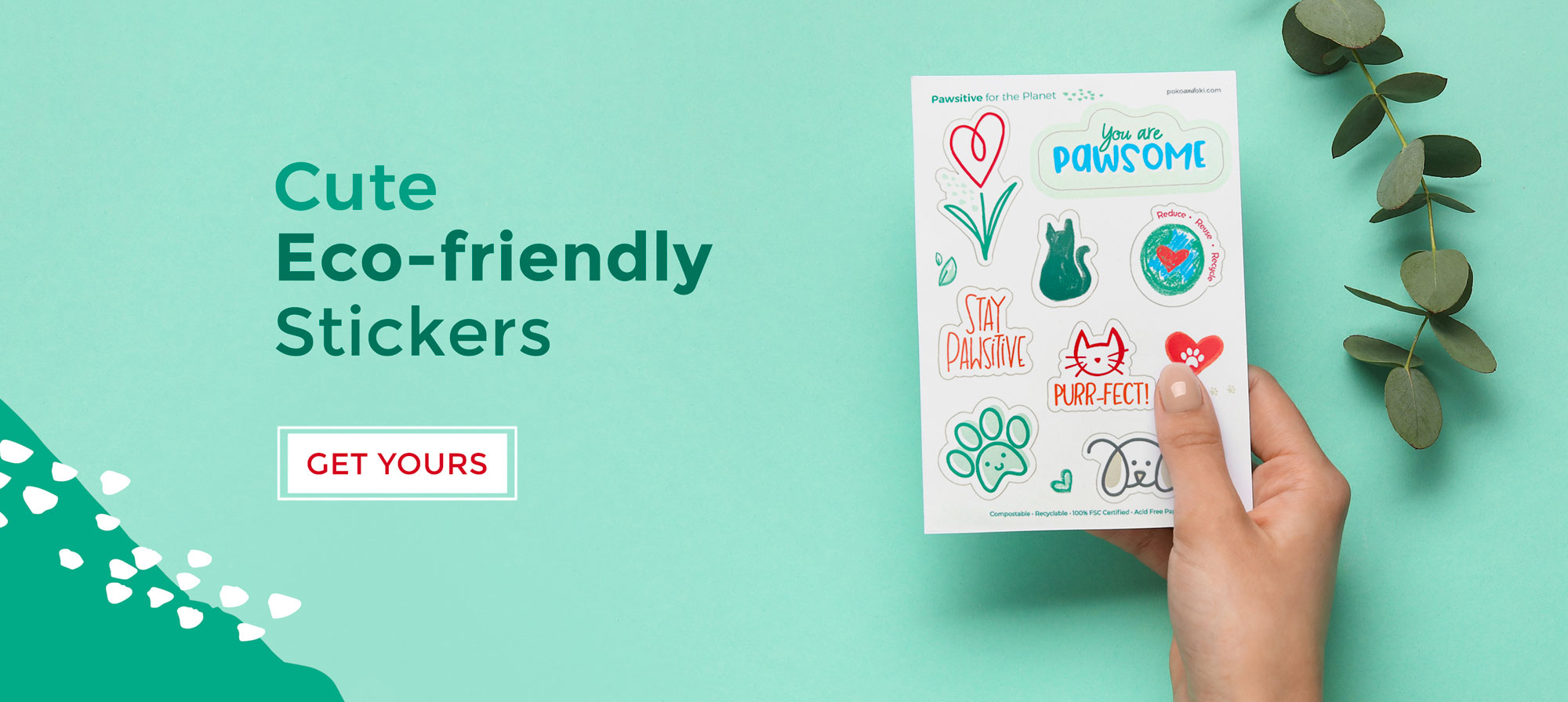 Cute eco-friendly stickers - Pawsitive for the Planet