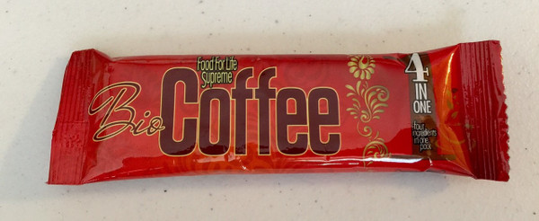 Individual packet of BioCoffee - Just add 8 oz of hot water.  Makes 1 serving.  