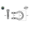 Recovery Shackle D-Rings 3/4" 4.75 Ton - Zinc - Sold In Pairs