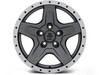 Mammoth Boulder Simulated Beadlock Style Charcoal Wheel; 16x8; 0mm Offset (84-01 Jeep Cherokee XJ)