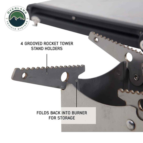 Komodo Camp Kitchen - Dual Grill, Skillet, Folding Shelves, and Rocket Tower - Stainless Steel Komodo Camp Kitchen - Dual Grill, Skillet, Folding Shelves, and Rocket Tower - Stainless Steel