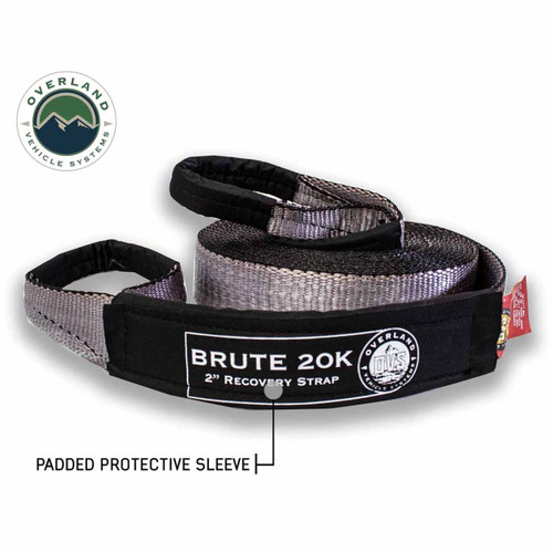 Tow Strap 2" x 30' 20,000 LB. Gray with Black Ends