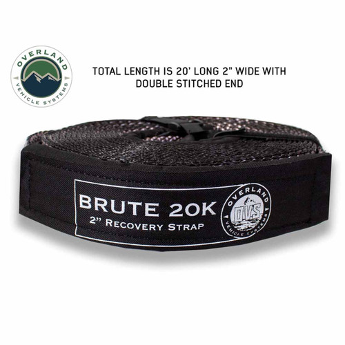 Tow Strap 2" x 30' 20,000 LB. Gray with Black Ends